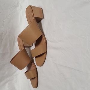 New tan Kiera block heel slide Madewell sandals size 9